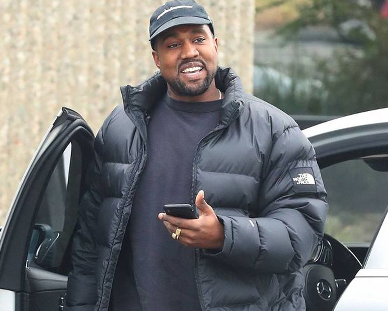 kanye west wears the north face nuptse