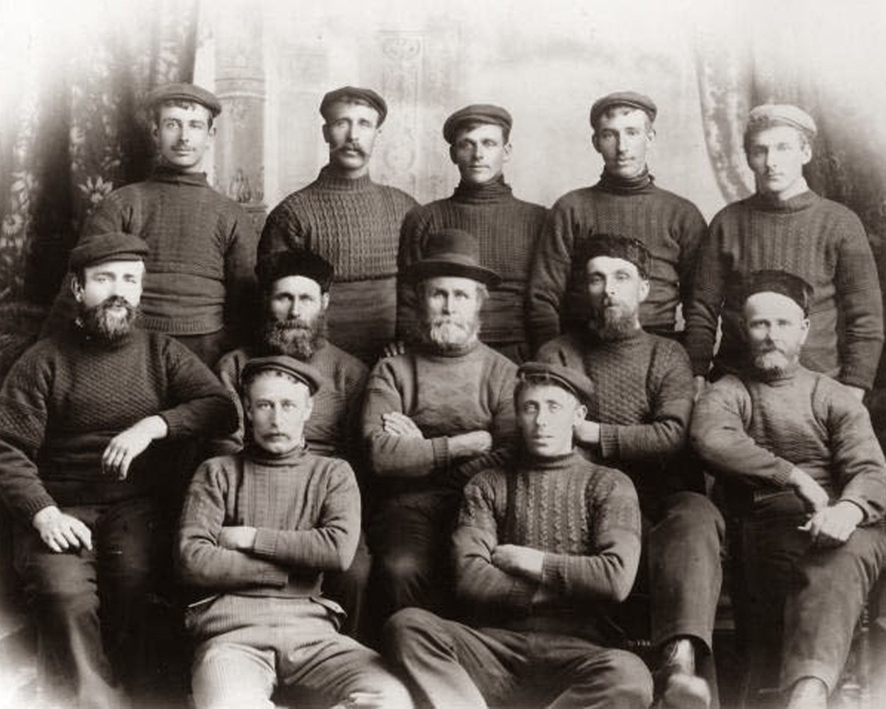 Cable knit fisherman sweater from the Aran Islands showing traditional rope patterns