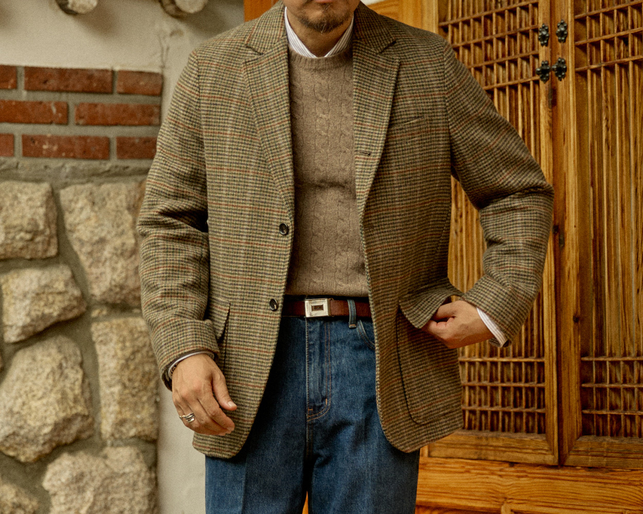Classic Gun Club jacket styled in a modern Ivy menswear setting