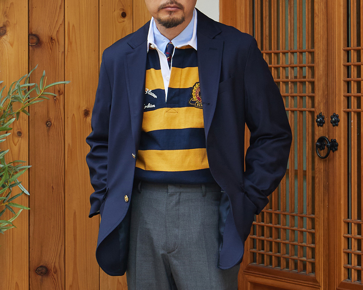 Collection of classic Ivy style outfits representing essential items