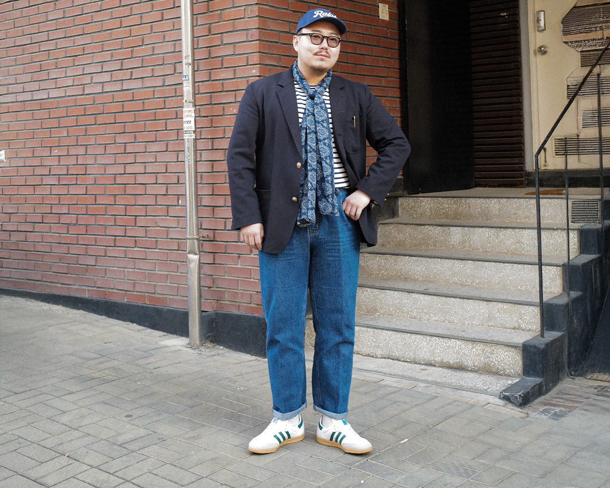 Timeless navy blazer styled for modern Ivy menswear