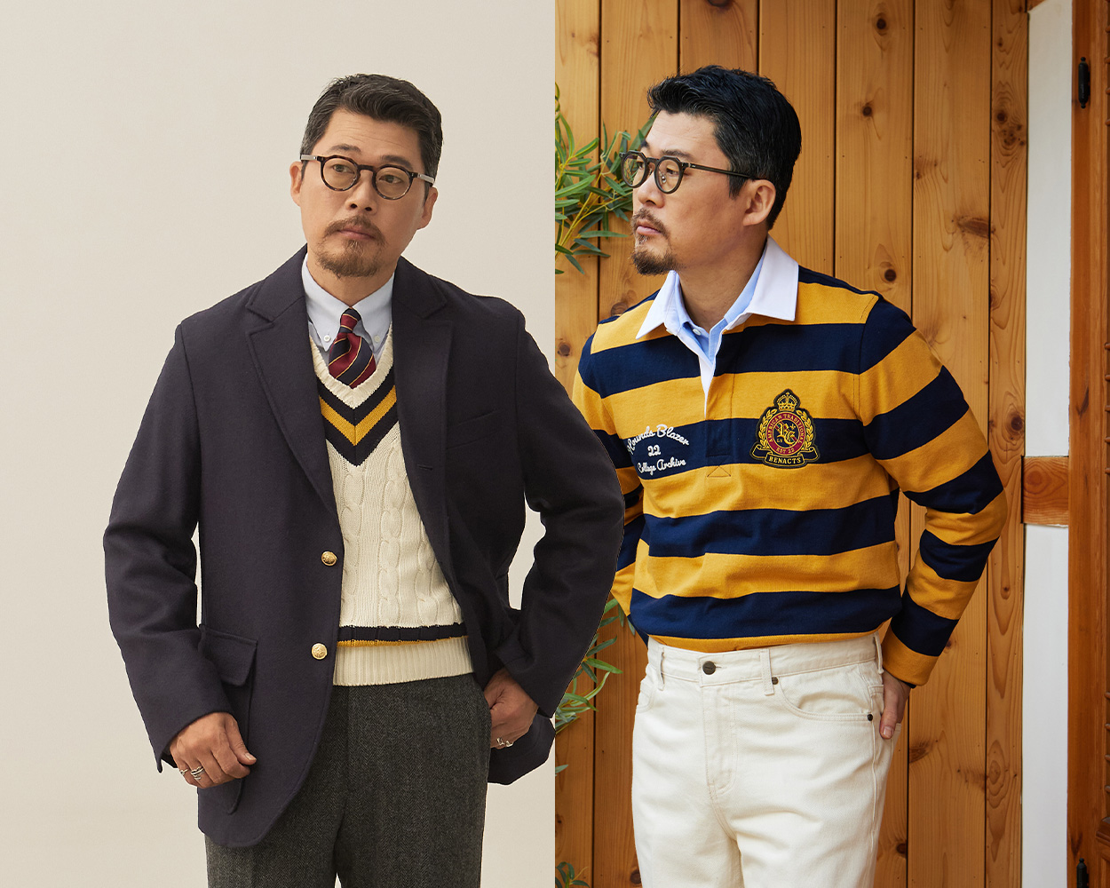 Comparison of Preppy Style and Ivy Style outfits in classic American menswear