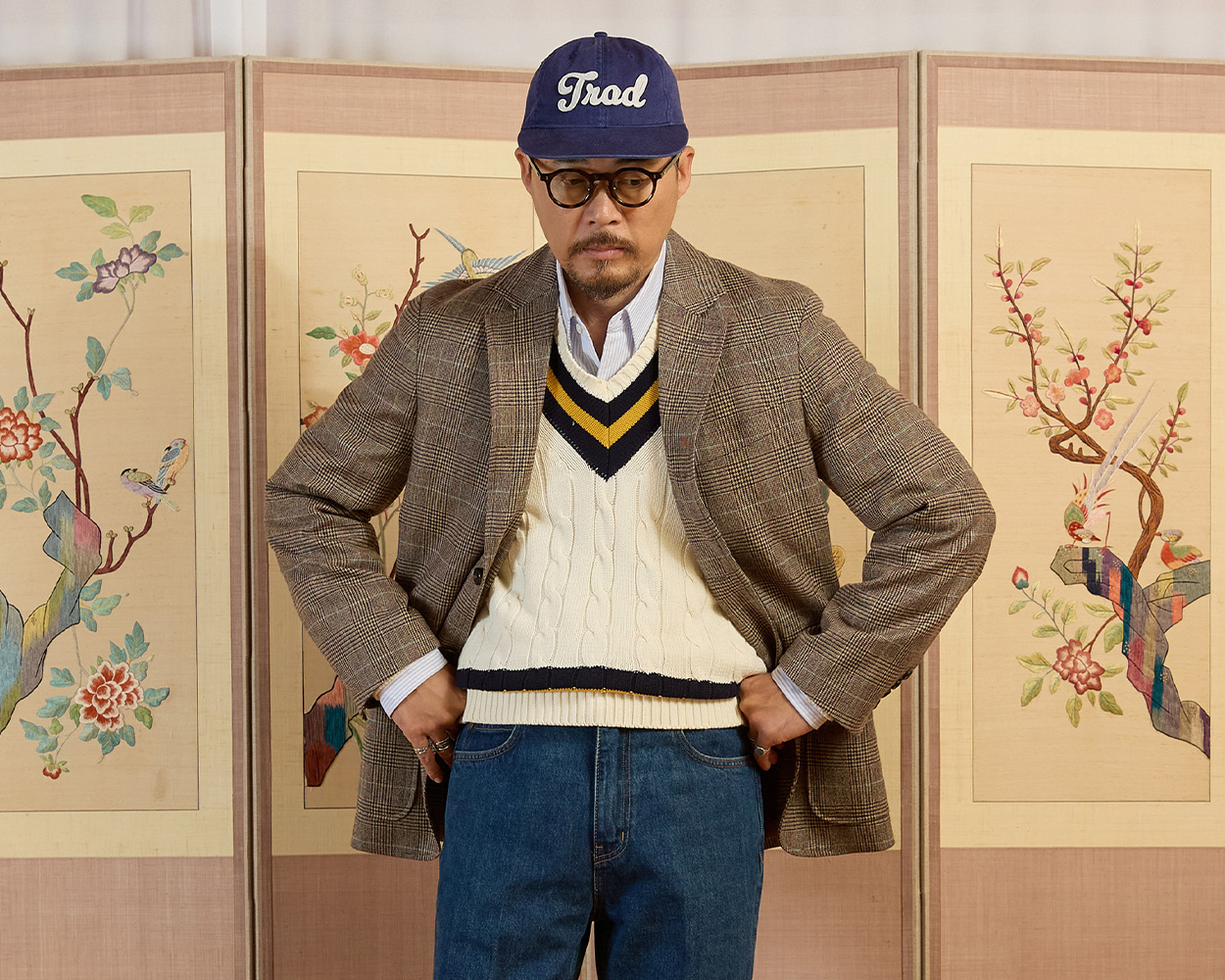 Glen Check Blazer styled in a relaxed American Ivy Style outfit