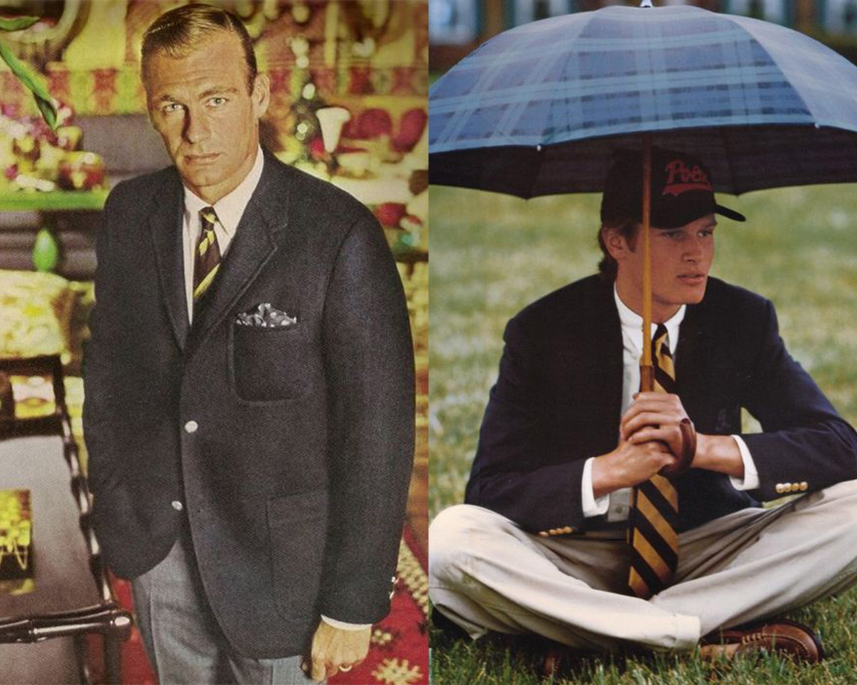 Classic menswear staples styled differently in Preppy and Ivy fashion