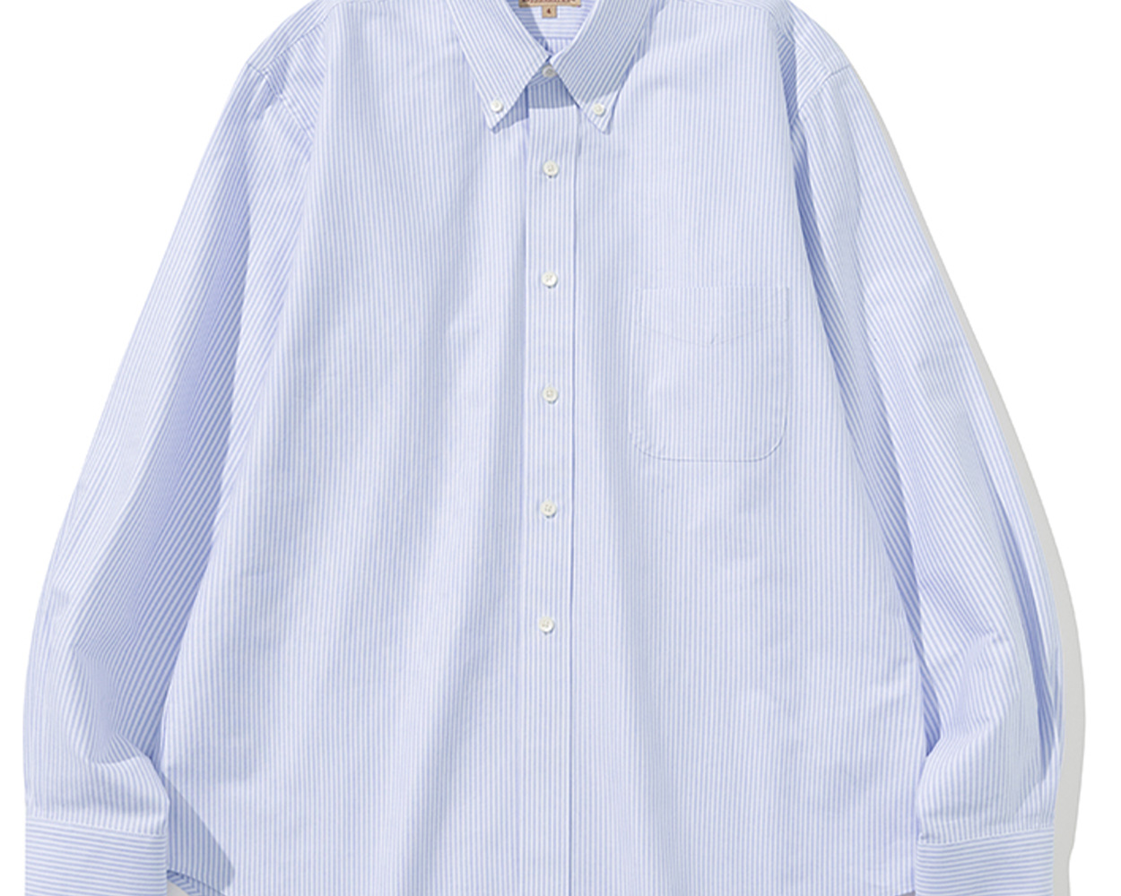 Six-button front detail on a vintage-inspired Oxford Button Down Shirt