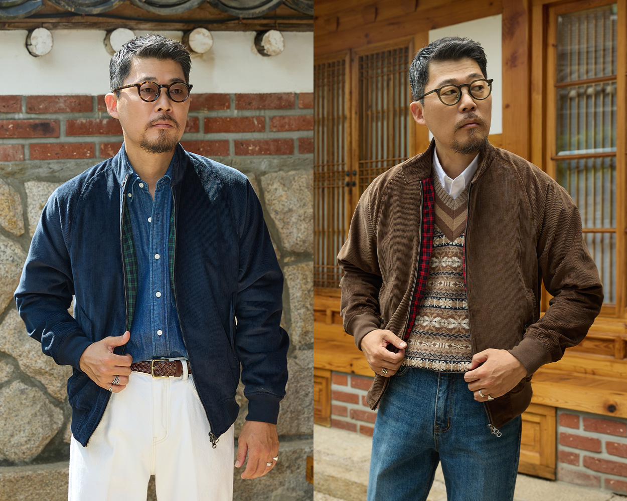 Corduroy Harrington Jacket by Renacts adding texture and seasonal warmth