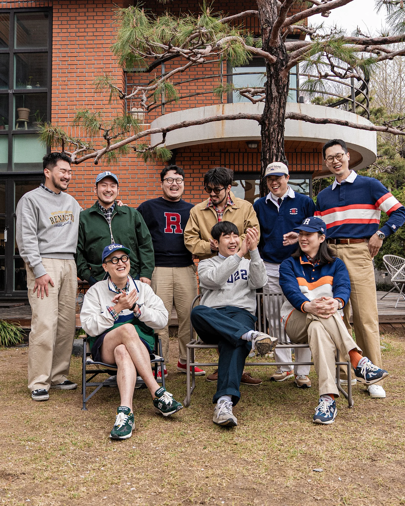 Anorak jacket history — Renacts team full group editorial in New Trad Anorak Pullovers and related prep pieces