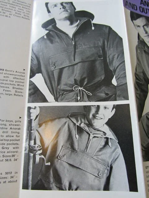 Anorak jacket history — 1960s British Gent's Anorak catalog page, showerproof hooded pullover for country and fishing wear