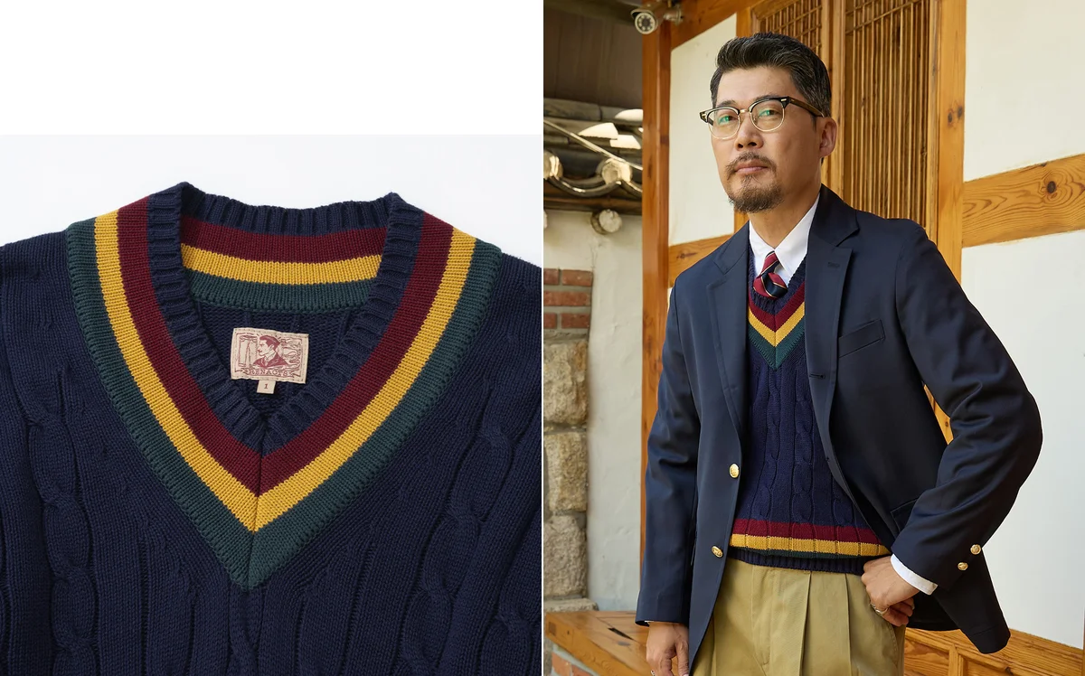 Neatly folded wool crewneck — always fold knitwear, never hang it on a hanger