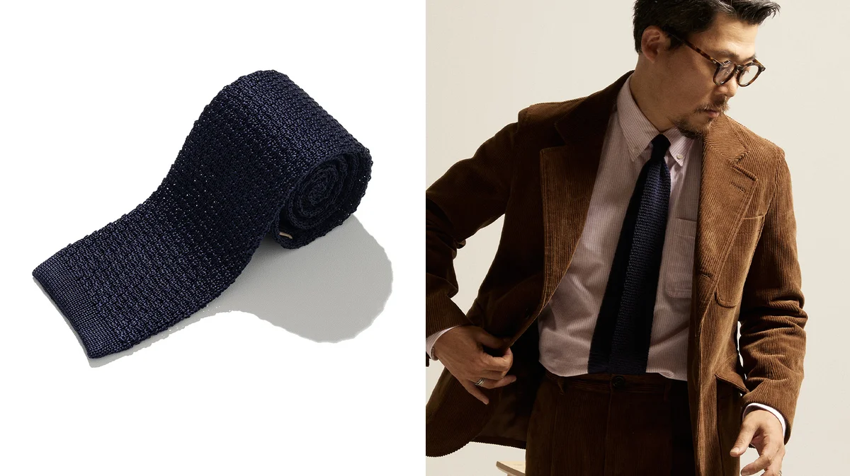 Knit tie rotation in navy, burgundy, and forest green — the three essential colors for building a complete collection