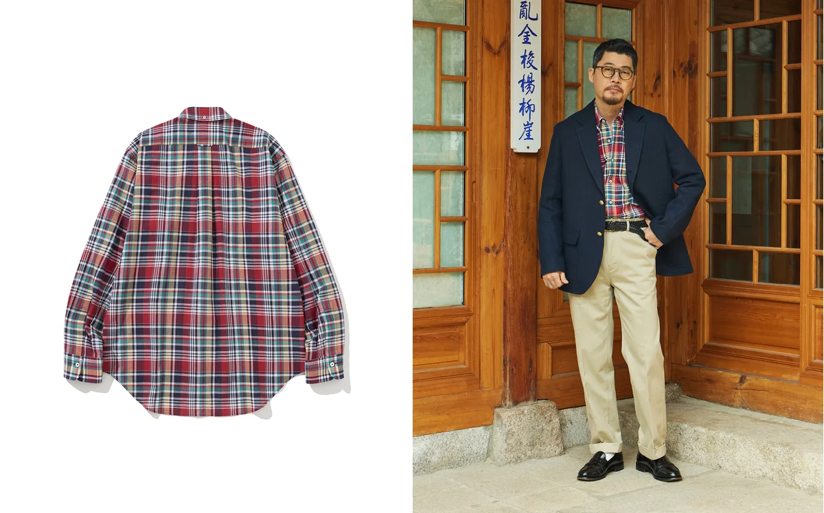Madras fabric history showcased in a classic madras plaid cotton shirt