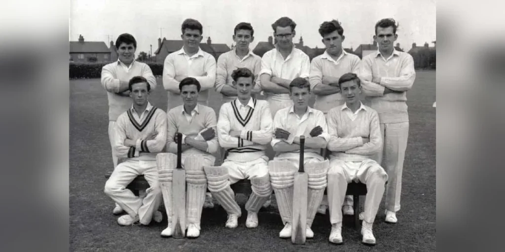 Cricket sweater history featured — vintage youth team in classic cricket whites and V-neck sweaters