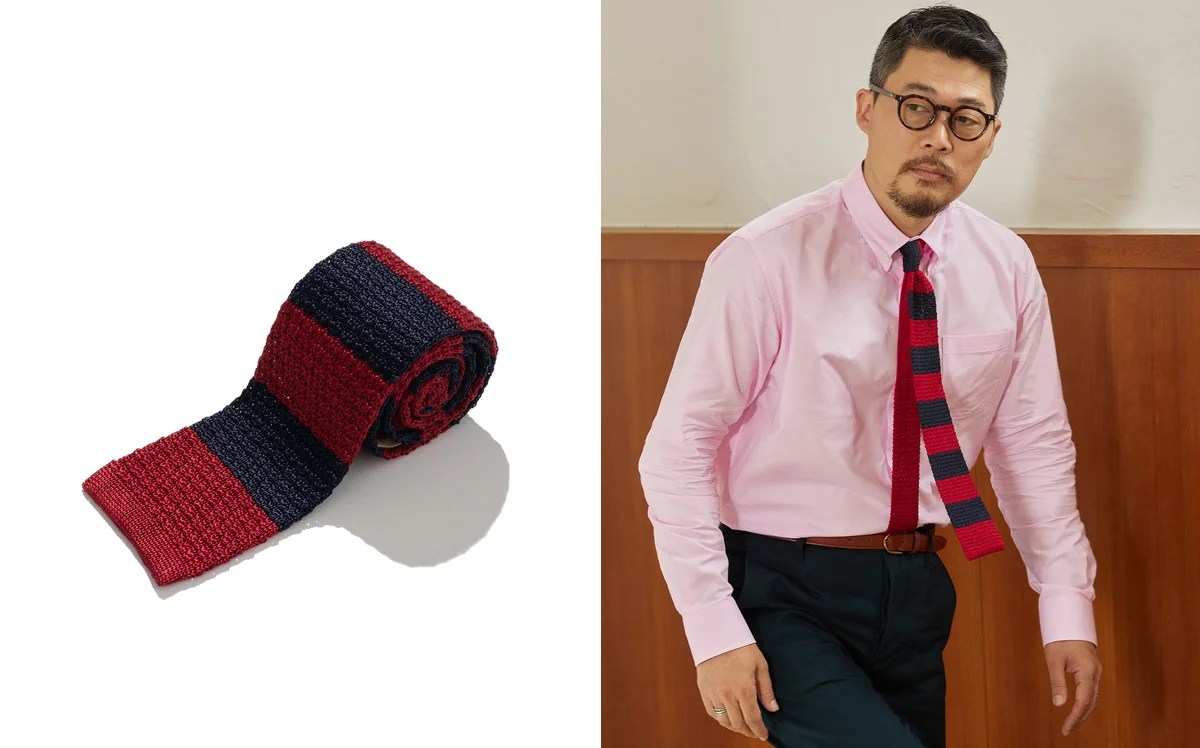 Navy blazer layered over an OCBD and knit tie creating the essential smart casual combination