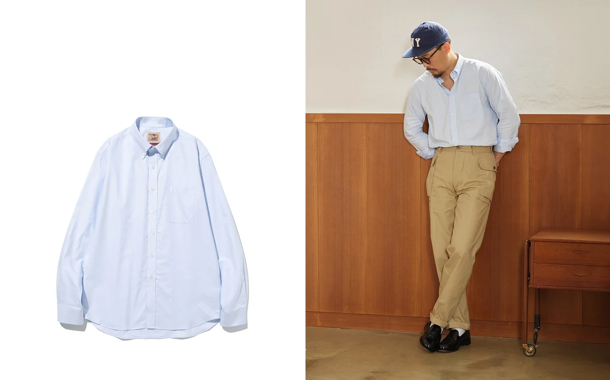 OCBD with crewneck sweater layering inspired by Seoul Traditional aesthetic