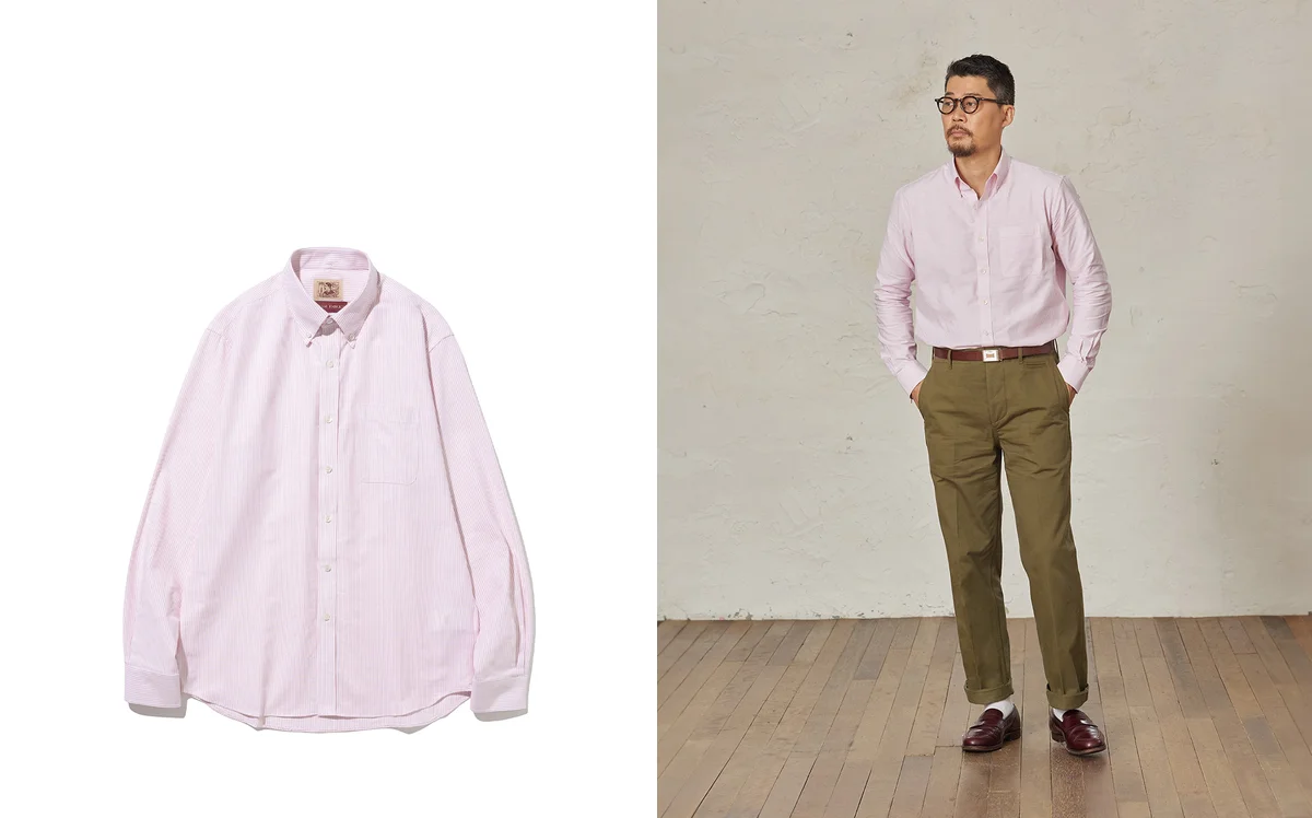 White oxford cloth button-down shirt with soft unlined collar roll, a cornerstone of any ivy style wardrobe