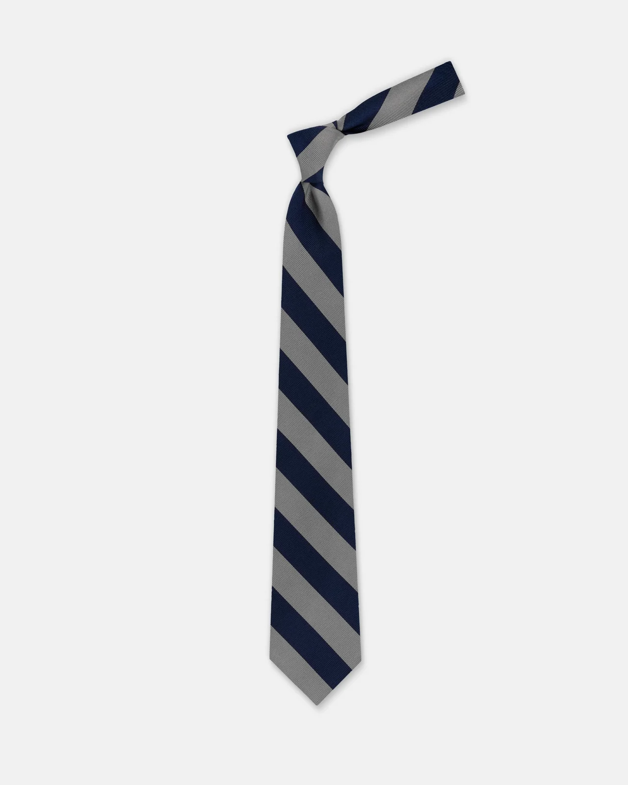 heritage: J.Press Made-in-USA Navy and Grey Guard Stripe silk repp tie