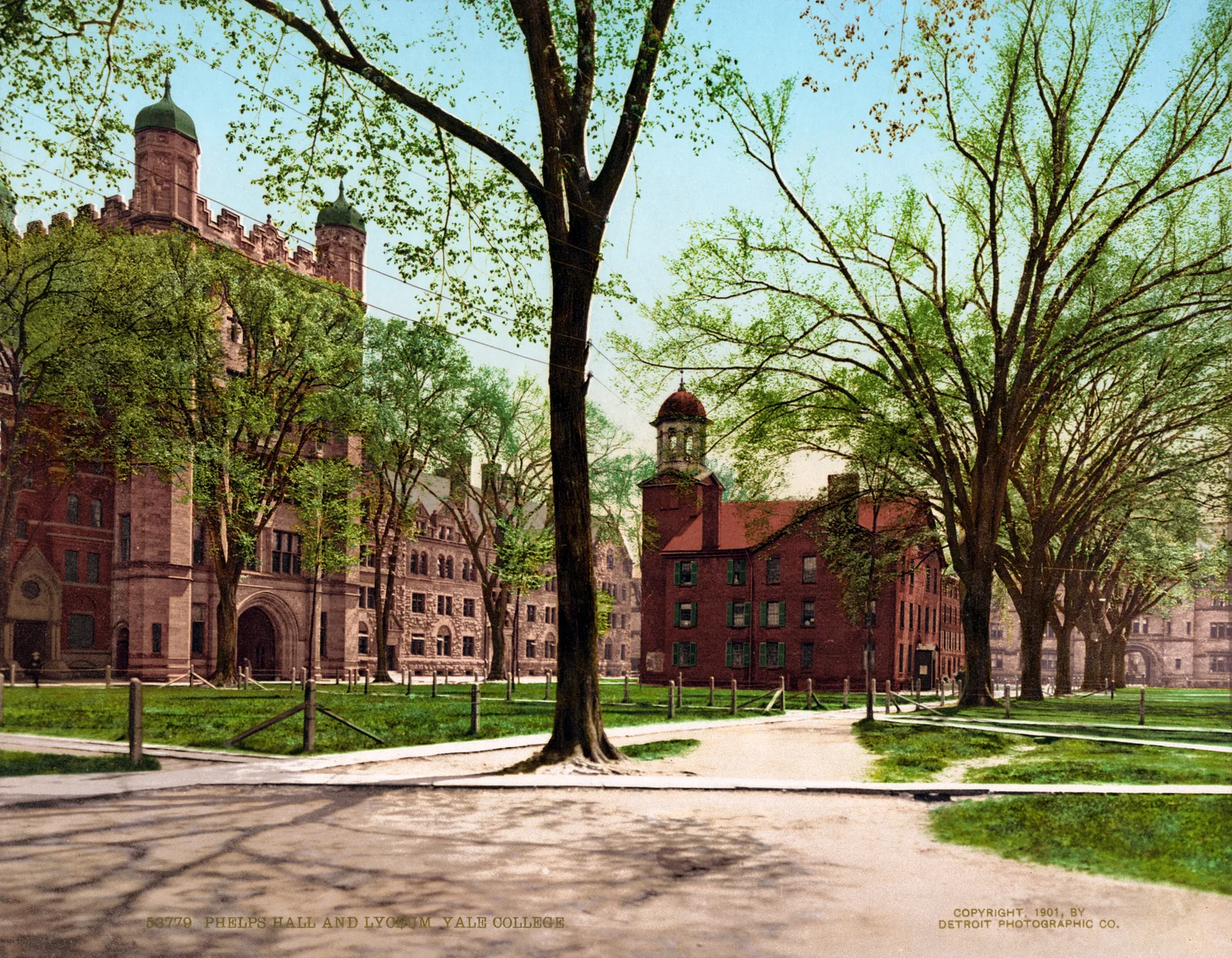 heritage: Phelps Hall and Lyceum at Yale College 1901, one year before Jacobi Press opened his tailoring shop