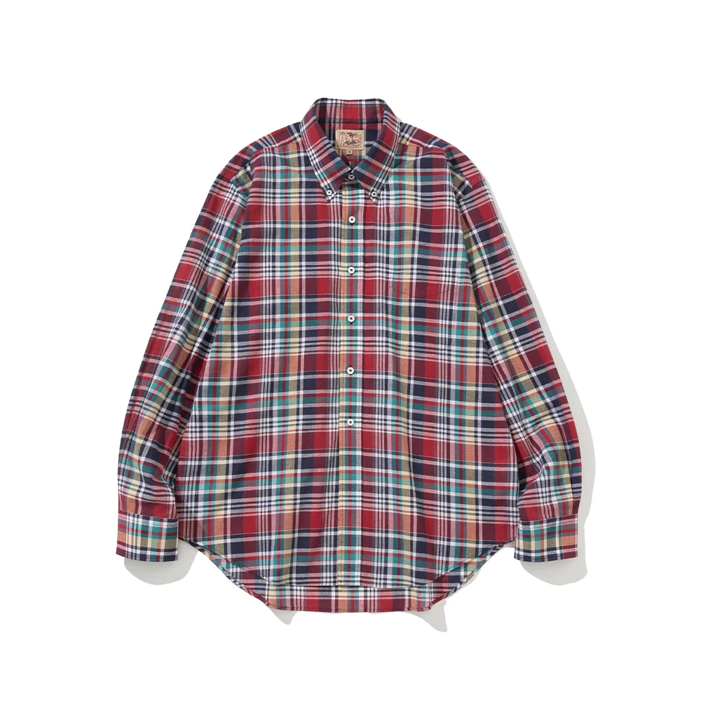 How to wear madras shirt — Renacts red and green madras shirt product detail