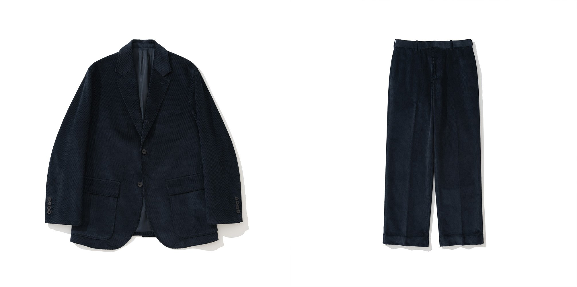 Navy corduroy sack suit product detail