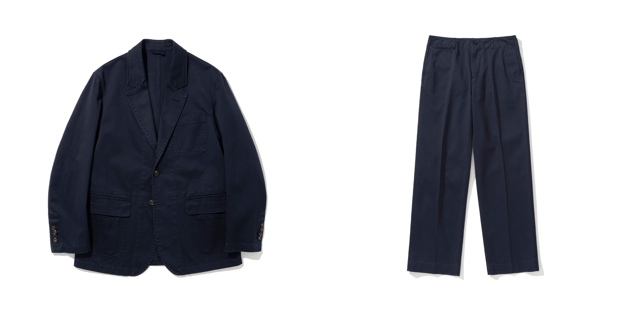 Navy cotton sack suit product detail