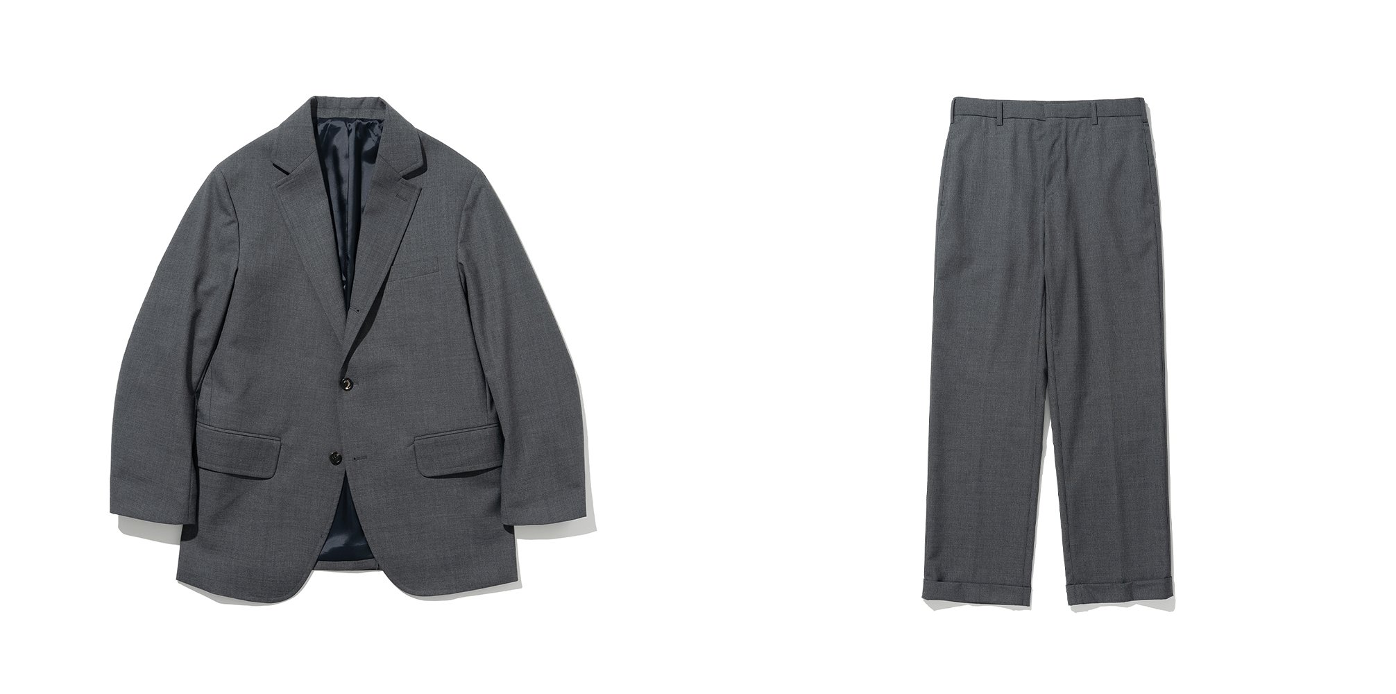 Grey wool three-season sack suit product detail