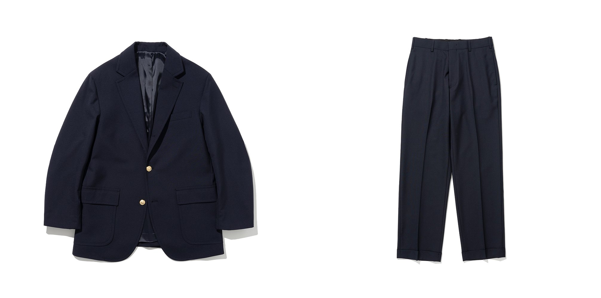 Navy wool three-season sack suit product detail
