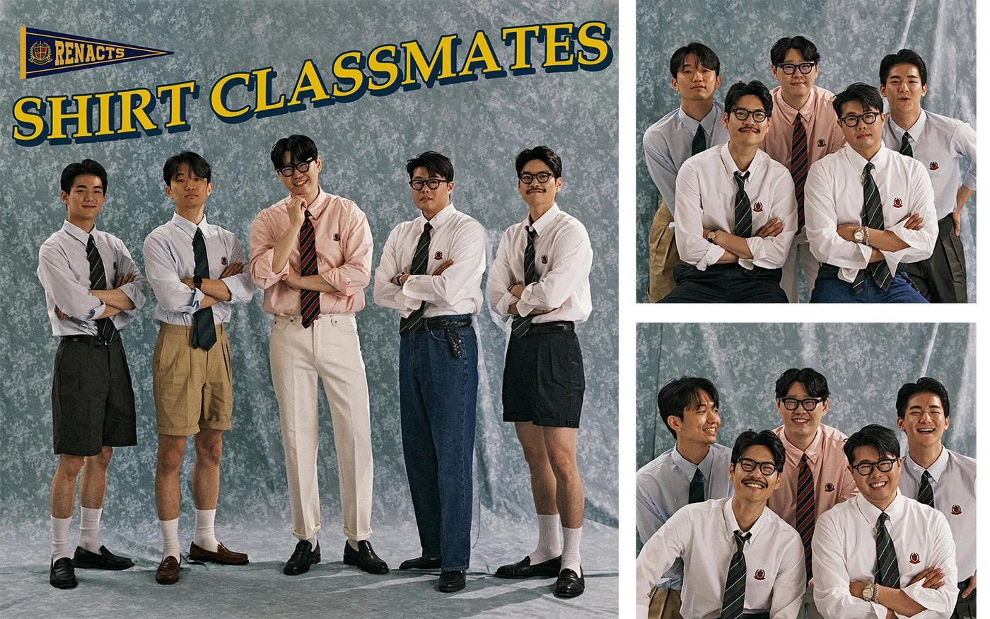 Seoul Trad Yearbook Shirt Classmates — Renacts oxford shirts with ties and shorts