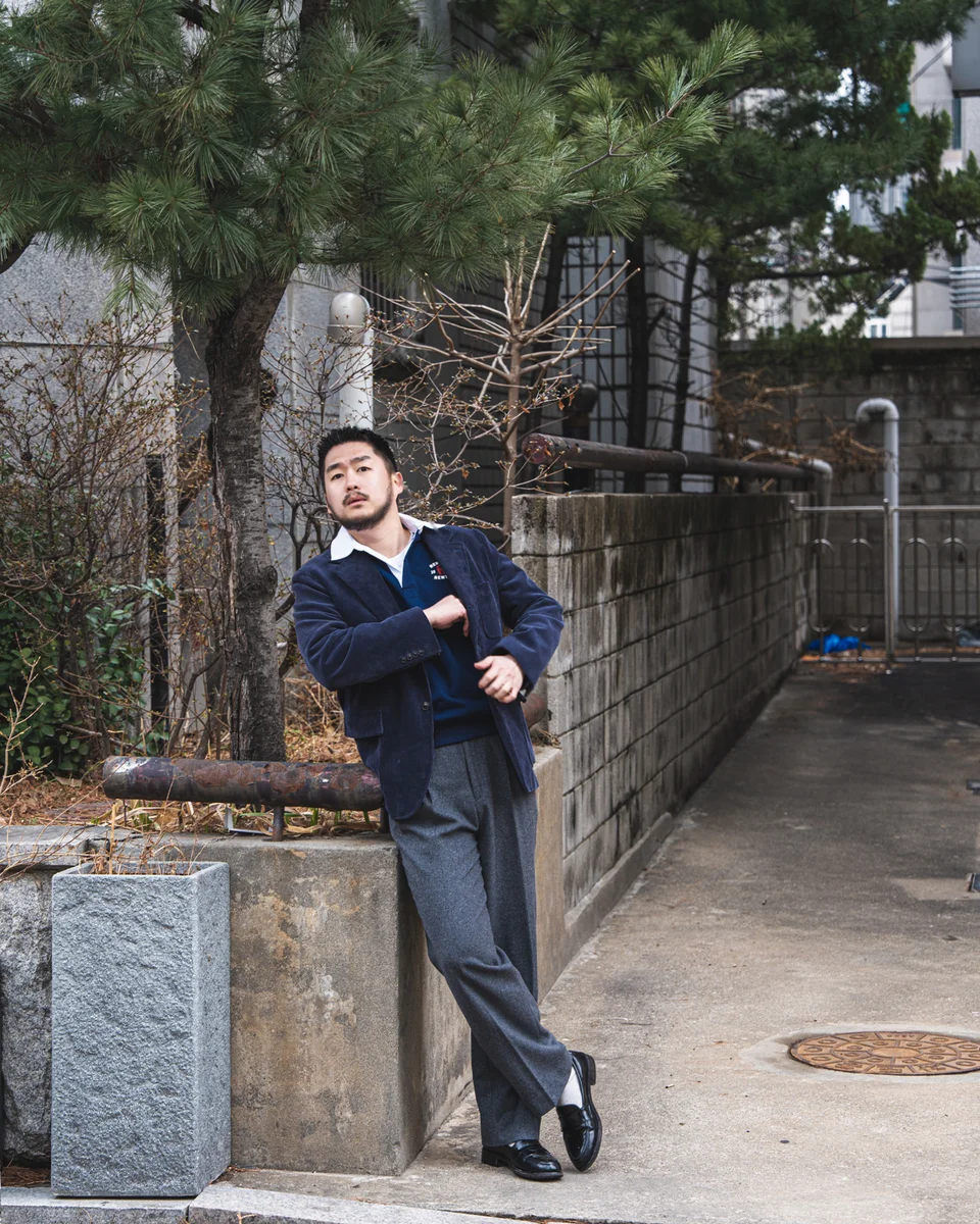 Corduroy Blazer & Rugby Sweatshirt Look featuring rugby collar sweatshirt outfit - look 4