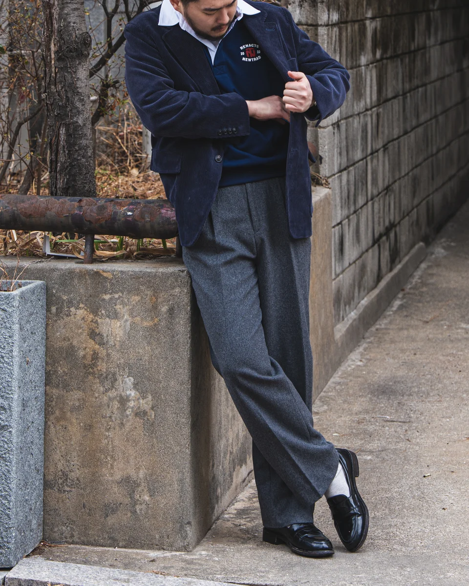 Corduroy Blazer & Rugby Sweatshirt Look featuring rugby collar sweatshirt outfit - look 5