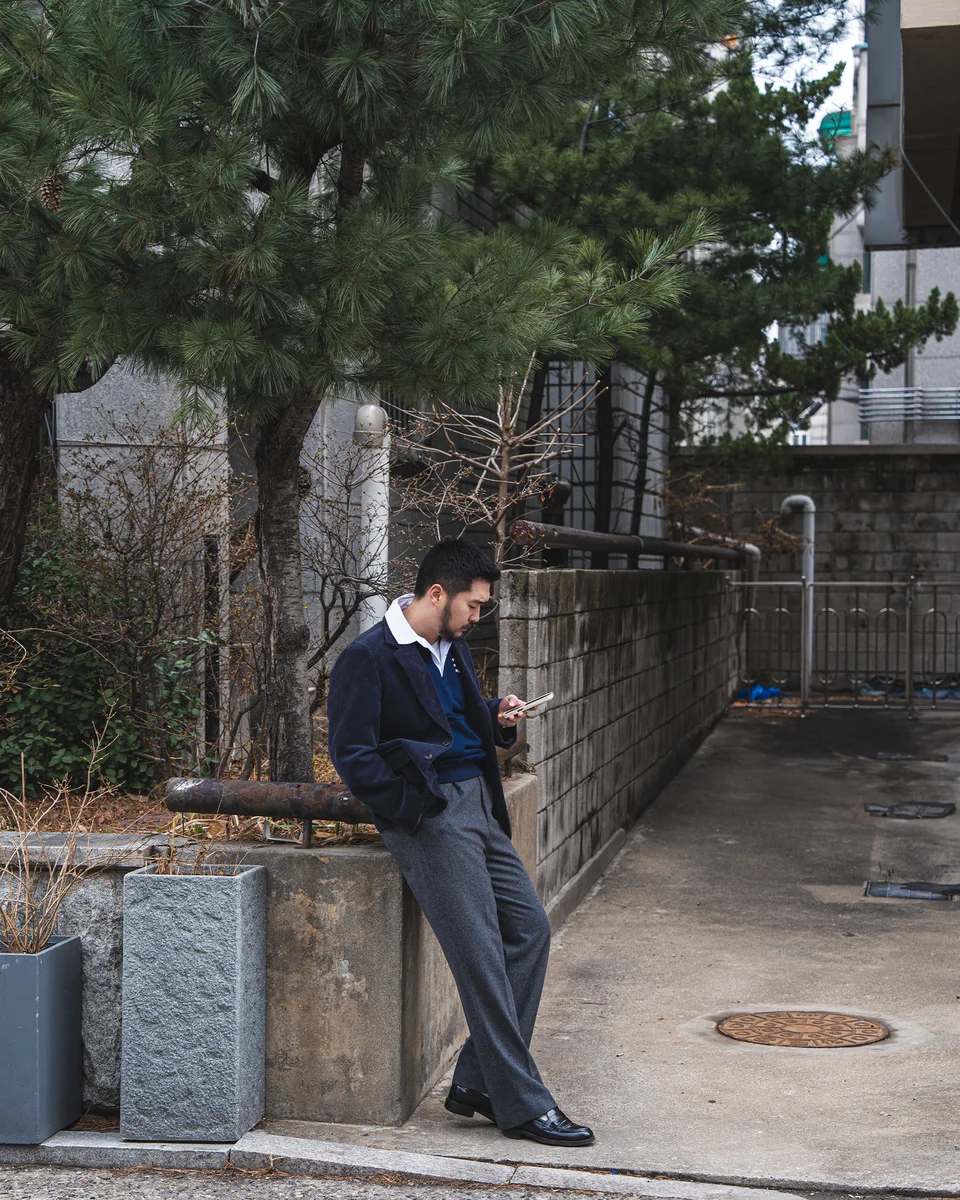 Corduroy Blazer & Rugby Sweatshirt Look featuring rugby collar sweatshirt outfit - look 6