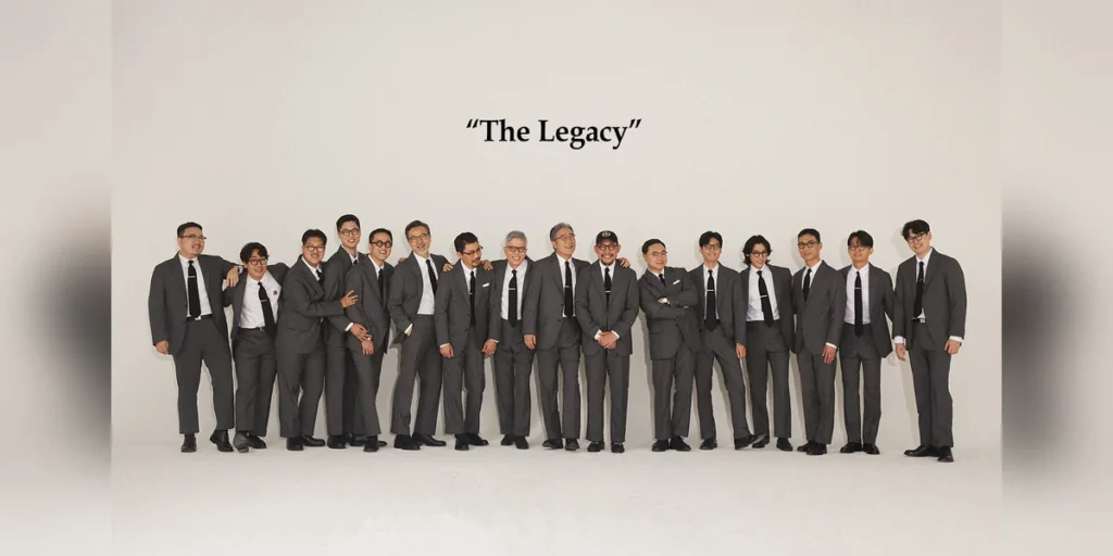Seoul Trad: Renacts Legacy Suits 2023 'The Legacy' titled hero — sixteen members in grey sack suits horizontal line-up featured thumbnail
