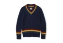 Navy cable knit cricket sweater — wool sweater care
