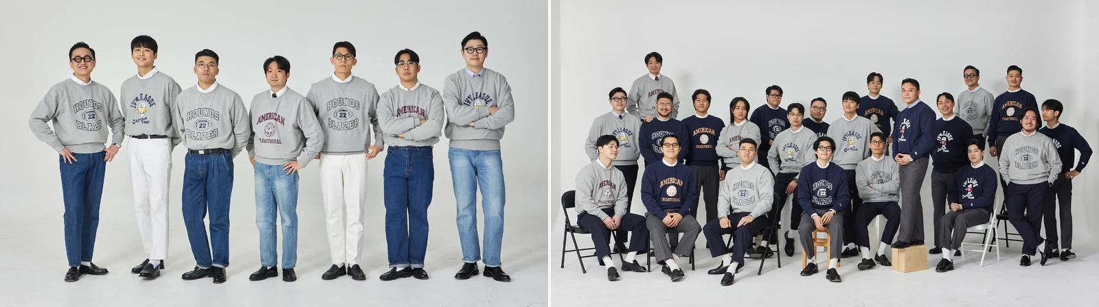 Reverse weave history Gentlemens Club campaign — collegiate sweatshirt styling diversity