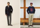 Wool trousers vs chinos: mid-grey wool under a navy double-breasted blazer beside khaki chinos with a collegiate sweatshirt